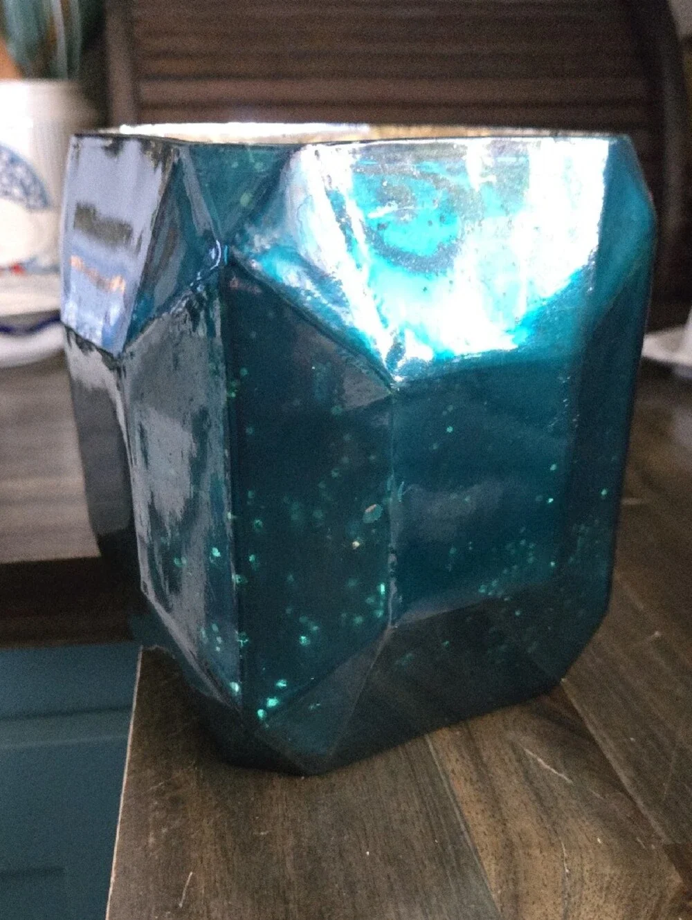 Anthropologie Jewel Glass Hurricane Candle Holder -DISCONTINUED